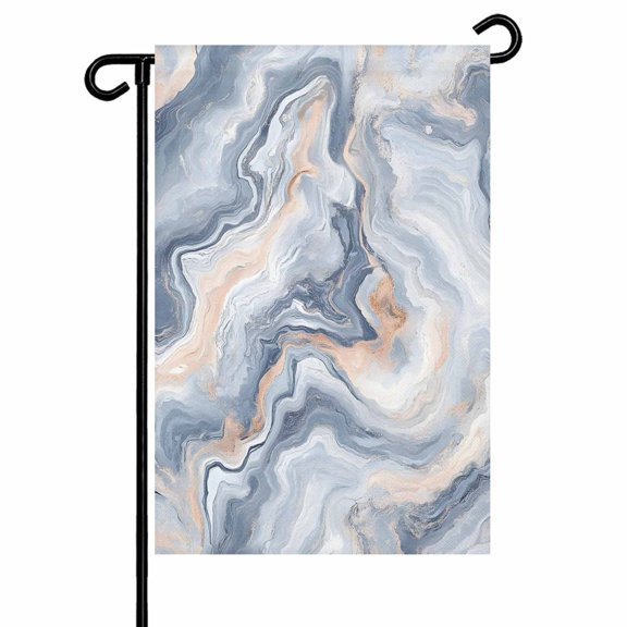 Gray Slate Blue Garden Flags for Outside Abstract Marble Textured Double Sided Yard Flags Outdoor House Decoration, Small 12X18 Inch,