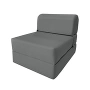 Gray Sleeper Chair Folding Foam Beds, Portable Studio Sofa Guest Bed, 6 x 24 x 70