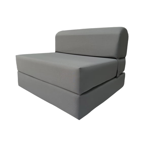 Gray Sleeper Chair Folding Foam Beds, Portable Studio Sofa Guest Bed, 6 x 32 x 70