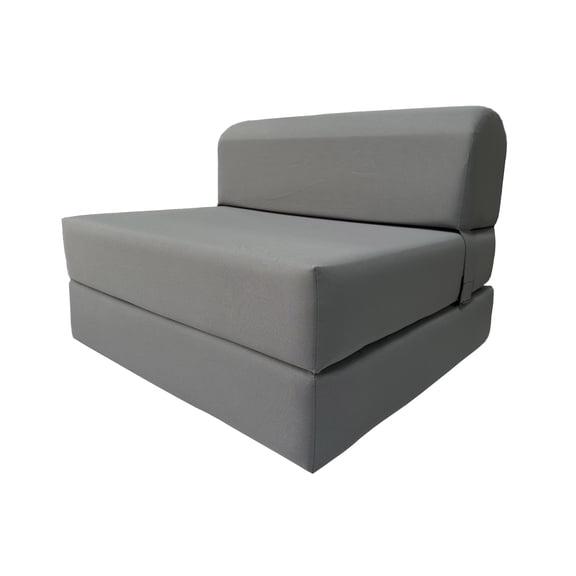 Gray Sleeper Chair Folding Foam Beds, Portable Studio Sofa Guest Bed, 6 x 32 x 70