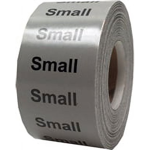 Gray Small Color Coding Clothing Size Strip Stickers | 1.25 x 5" Inches | 125 Pack