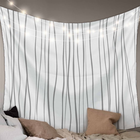 Gray Small Tapestry for Bedroom Wall Hanging Tapestry,Abstract Lines Gradient Minimalist Modern Texture Ceiling Backdrop Tapestries Poster Blanket Wall Decor for Teens Room Living Room Dorm 23" x 28"