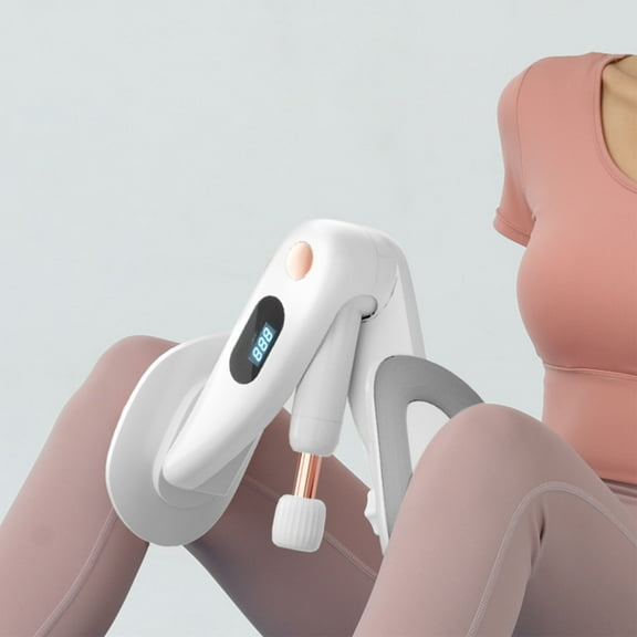 Gray Smart Resistance Thigh Toner with Digital Counter - Adjustable Strength 360° Rotating Inner Thigh Exerciser Pelvic Muscle Trainer