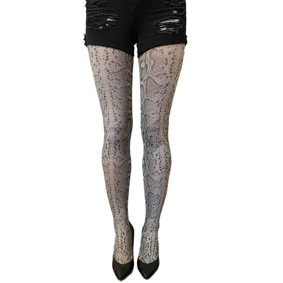 Gray Snake Patterned Tights For Women Malka Chic