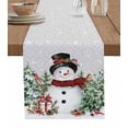 thumbnail image 1 of Gray Snowman Christmas Burlap-Cotton Table Runner 120 Inches Long,Green Xmas Tree Snowflake Farmhouse Table Runners,Outdoor Dining Tablecloths Decor for Baby Shower Party Wedding 13x120, 1 of 9