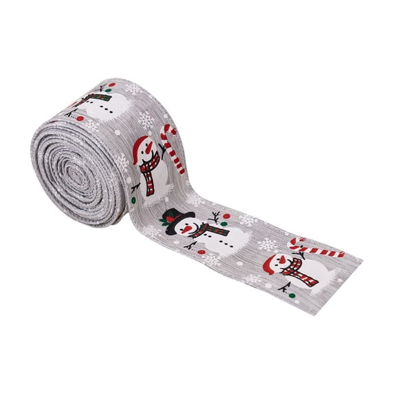 Xmas Rippon Gray Snowman Pattern Christmas Wired Ribbon, 2.5 in x 10 yd - Walmart.com