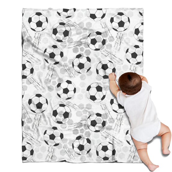 Gray Soccer Balls Pattern Blanket,Comfortable Soft Lamb Wool Throw Blanket,All Season,Warm Lightweight Blankets for Sofa Bed Couch Living Room Chair,30"x40"