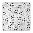 thumbnail image 1 of Gray Soccer Balls Pattern Square Fitted Tablecloth with Elastic Edge,Square Table Cover,Washable Elastic Table Cover for Home Kitchen Party Decor 34"x34", 1 of 6