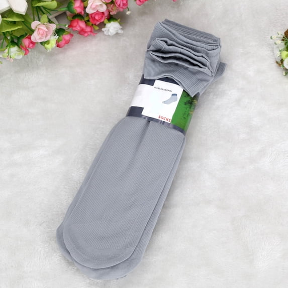 Gray Socks 10 Pairs Bamboo Fiber Ultra-thin Elastic Silky Short Silk Stockings Men Socks