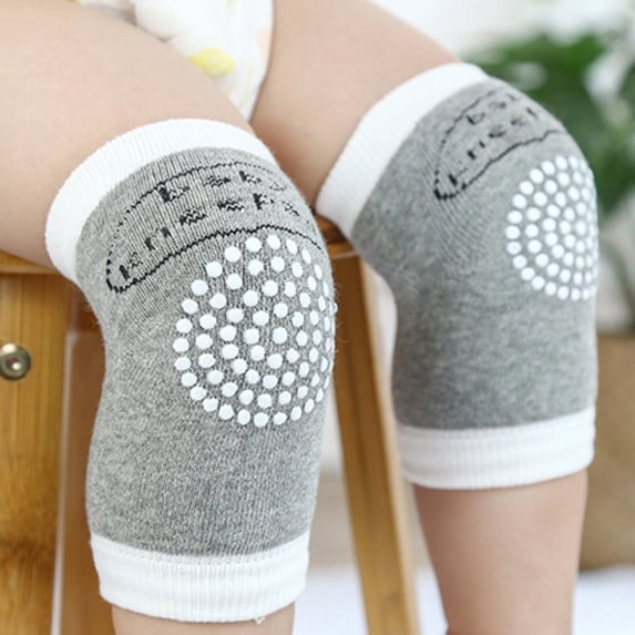 Gray Socks Baby Crawling Anti-Slip Knee Compression Sleeve Unisex Kneecap Coverage