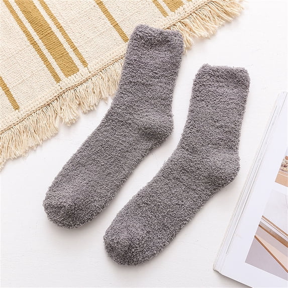 Gray Socks Mens Wool Socks Thermal Hiking Winter Boot Warm Thick Cozy Crew Comfy Work Socks for Men