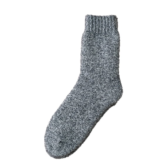 Gray Socks Winter Solid Thickened Thermal Socks Plush Medium Tube Sweat Absorbing Pure Cotton Socks