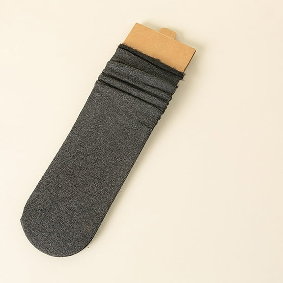 Gray Socks Women Winter Solid Thick Warm Socks Cozy Crew Socks