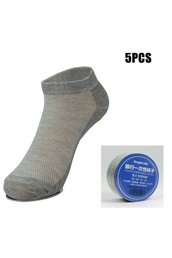 Gray Socks for Women Man One Size Travel Portable Disposable Replacing Stretchy Socks 5PCS on Sale Clearance