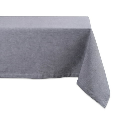 DII Gray Solid Chambray Tablecloth