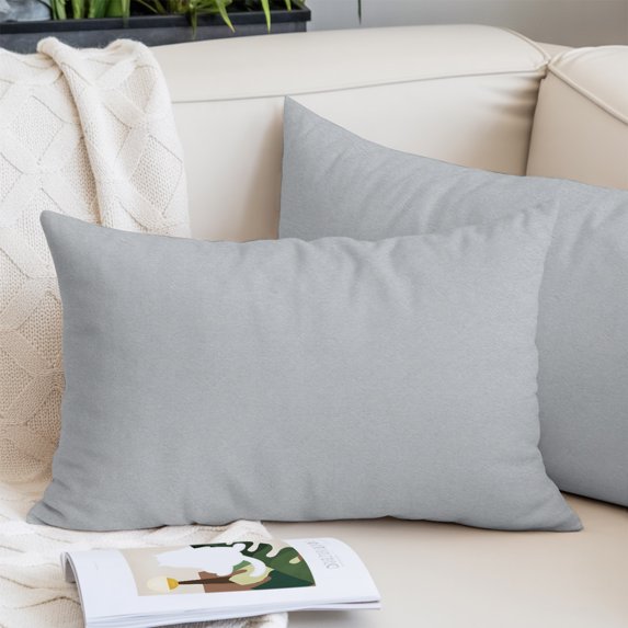 Gray Solid Color Pillow Covers 16"x24", Modern Minimalist Pure Color Soft Brushed Microfiber Breathable Throw Pillow Covers, Decorative Pillowcase with Zipper for Couch Sofa Bedroom Living Room