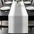 thumbnail image 1 of Gray Solid Color Texture Table Runner 36 Inches Long, Simple Grey Stripes Kitchen Coffee Dining Table Decoration for Home Party Birthday Wedding Home Decor 13x36 Inches, 1 of 8