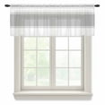 thumbnail image 1 of Gray Solid Color Texture Valance Curtains for Kitchen/Living Room/Bathroom/Bedroom Window, Rod Pocket Small Topper Half Short Window Curtains Voile Sheer Scarf, Simple Grey Stripes 60"x18", 1 of 8