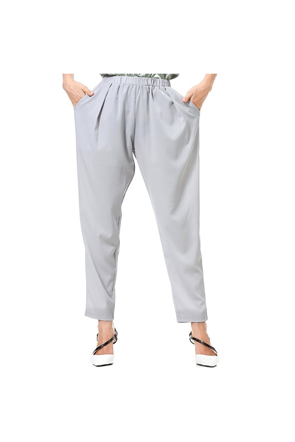 Gray Spandex for Women Fall Summer Loose Fit Lounge Harem High Leg Straight Leg Plain Long Leg Pants Womens 2026 Clothes XL