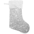 thumbnail image 1 of Gray Sparkle Glitter Christmas Stockings, Christmas Presonalized Large Stocking Sock, Set of 2 Xmas Party Winter Decor Candy Bag Family Holiday Gift, 17.7 Inch, 1 of 7