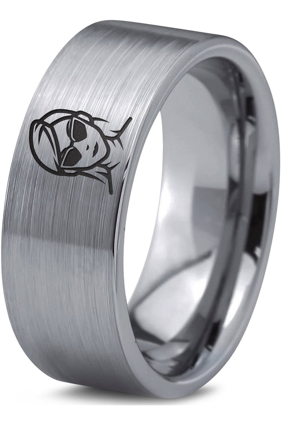 Gray Spiral Ring Handmade Tungsten Gamer Couple Gift Colorful Initial Jewelry Mom Men Gay