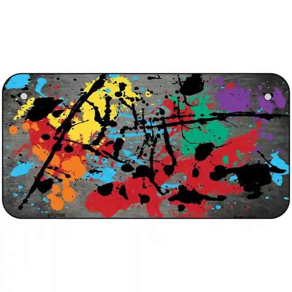 Gray Splatter Oil Rubbed Metal Novelty License Plate 6" x 3" Bicycle