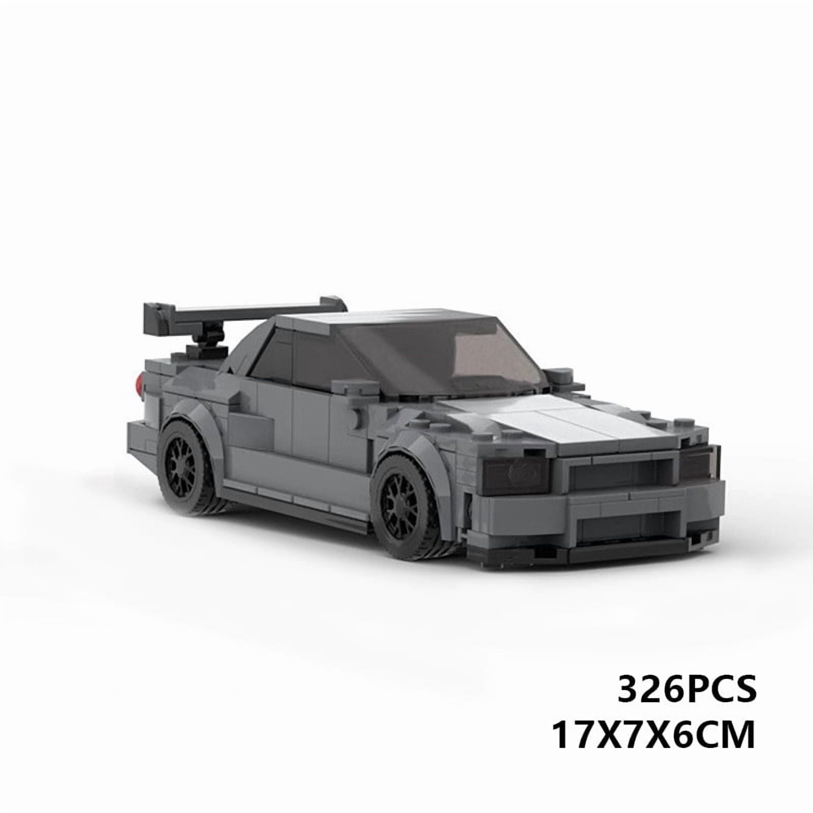 Gray Sport Coupe Building Blocks Set, DIY Assemble Race Vehicle Brick ...