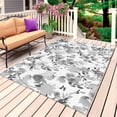 thumbnail image 1 of Gray Spring Floral Outdoor Rug for Patio/Deck/Porch, Non-Slip Large Area Rug 6 x 9 Ft, Watercolor Blooming Botanical Summer Indoor Outdoor Rugs Washable Area Rugs, Camping Rug Carpet Runner, 1 of 8