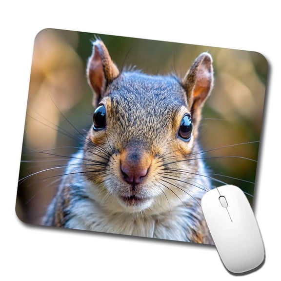 Gray Squirrel Face Mouse Pad Low Profile Gaming Mat