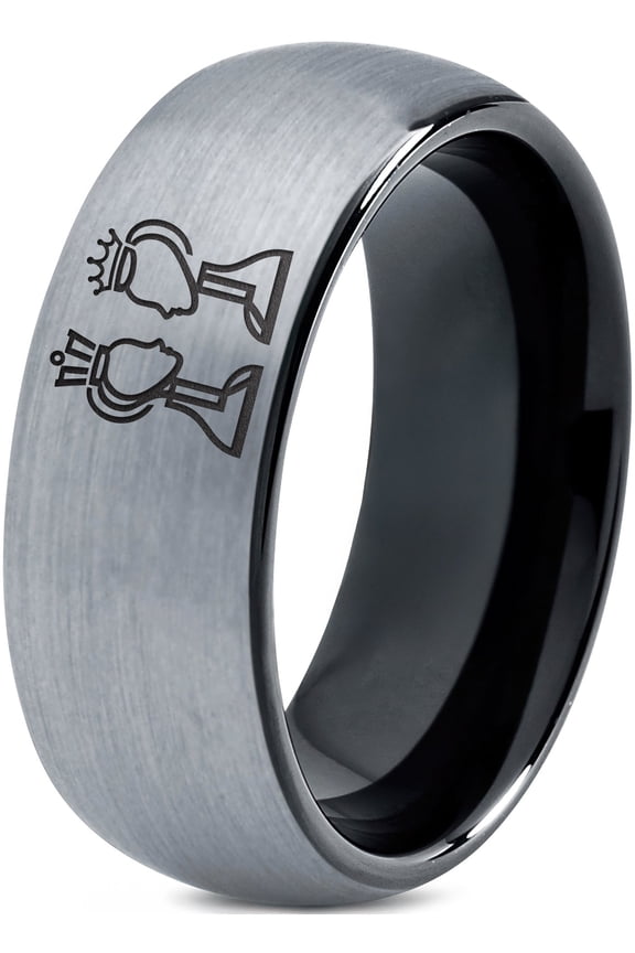 Gray Stacking Ring Gamer Tungsten Handmade Jewelry Womens Rings 80th Birthday Gift for Women Girlfriend