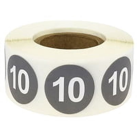 Gray Steel Number 10 Retail, Organizing Inventory Labels | 0.75" inch - 500 Pack | InStockLabels.com