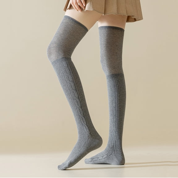 Gray Stockings Warm Christmas Fashion Windproof Printing Mid Tube Socks Long Tube Cotton