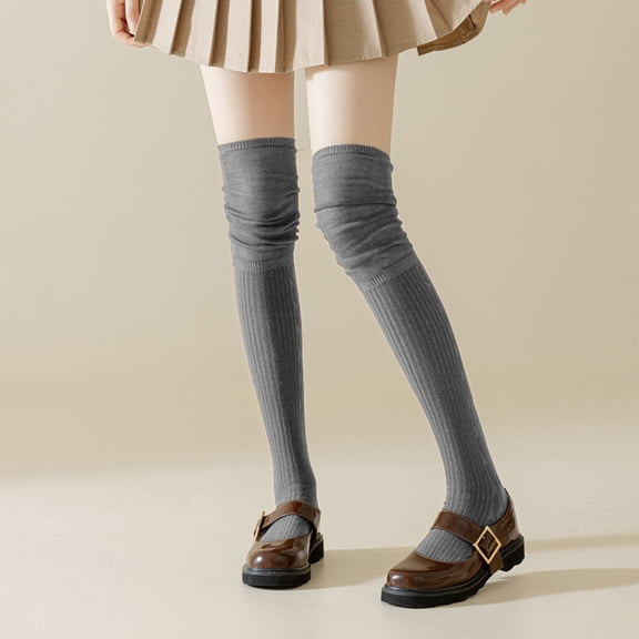 Gray Stockings Warm Christmas Fashion Windproof Printing Mid Tube Socks Long Tube Cotton