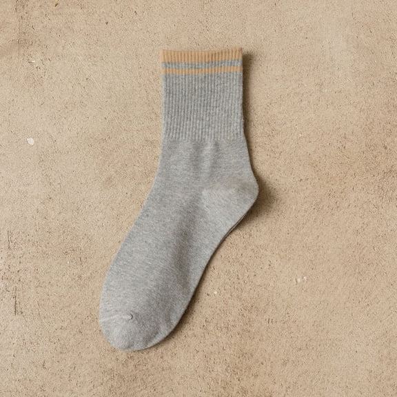 Gray Stockings Women's and Men's All Cotton Japanese Long Tube Cotton Socks College Style Student Sports Socks Couple Socks