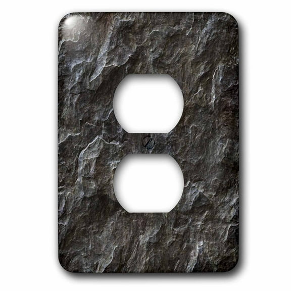 3dRose, Gray Stone Look, 2 plug outlet cover