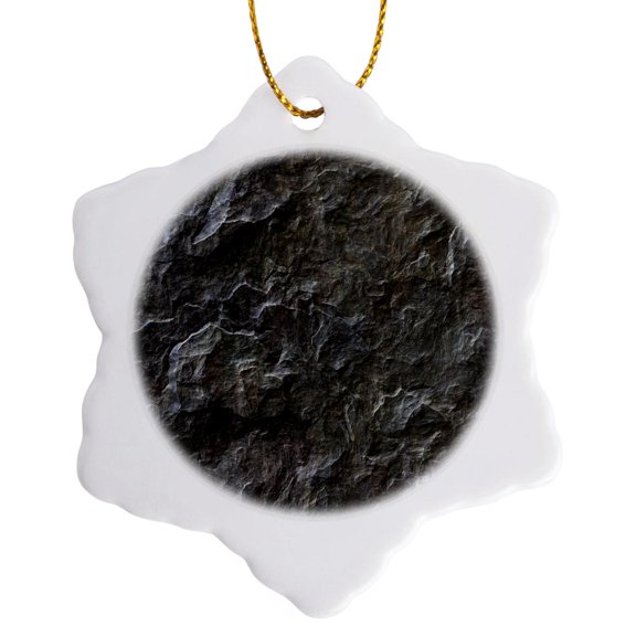 Gray Stone Look, 3 inch Snowflake Porcelain Ornament