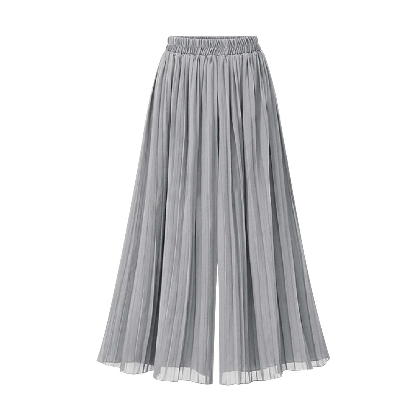 Chiffon Summer Dresses For Women 2026.Gray Straight Leg Elastic Waist Plain Lounge for Women Fall Summer ...