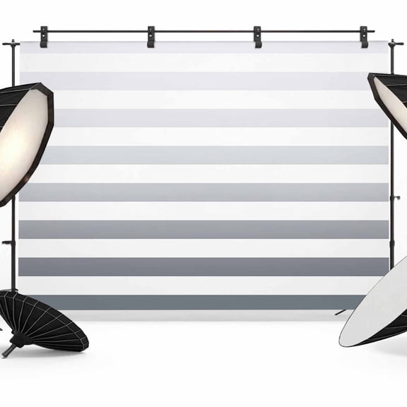 Gray Stripe Backdrop for Photography, Gradient Photo Backdrop Portrait Background Party Banner Photo Backgrounds for Studio Booth Props, 7x5ft