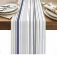 thumbnail image 1 of Gray Stripe Table Runner - 36 Inch Long, Kitchen Dining Table Runner Dresser Scarves, Modern Abstract Art Navy Blue Striped Rustic Farmhouse Decor for Coffee Tables Wedding Party Banquet, 1 of 8