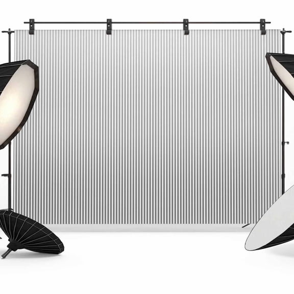 Gray Striped Backdrop for Photoshoot,Photography Photo Studio Background Wall Backdrop,Modern Minimalist Vertical Stripes Lines Back Drop Banner Panel for Portraits Wedding Live Streaming 12x8Ft