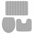 thumbnail image 1 of Gray Striped Bath Mat 3 Piece Bathroom Rug Set, Modern Abstract Art Geometric Stripes Non Slip Bath Rug Contour Mat and Toilet Lid Cover, Absorbent Shower Mats Soft Bath Rugs and Mats Sets, 1 of 8