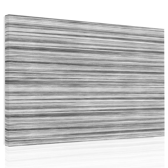 Gray Striped Canvas Print Wall Art Boho Ash Gray Lines Wood Grain Rustic Countryside Wall Decor Modern Artwork Paintings Pictures for Living Room Stretched and Framed Ready to Hang - 24" x 32"