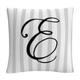 thumbnail image 1 of Gray Striped Ornate Letter Script E By Abc 16 X 16 Decorative Throw Pillow, 1 of 5