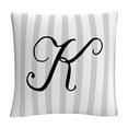 thumbnail image 1 of Gray Striped Ornate Letter Script K By Abc 16 X 16 Decorative Throw Pillow, 1 of 5