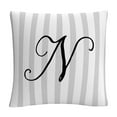 thumbnail image 1 of Gray Striped Ornate Letter Script N By Abc 16 X 16 Decorative Throw Pillow, 1 of 5