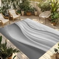 thumbnail image 1 of Gray Striped Outdoor Rug 5x7 Ft - Reversible Patio Rug Outdoor Camping Rugs, Modern Abstract Art Wave Moire Gradient Washable Indoor Outdoor Area Rugs, Non-Slip Outdoor Carpet Runner for Deck/Porch, 1 of 8