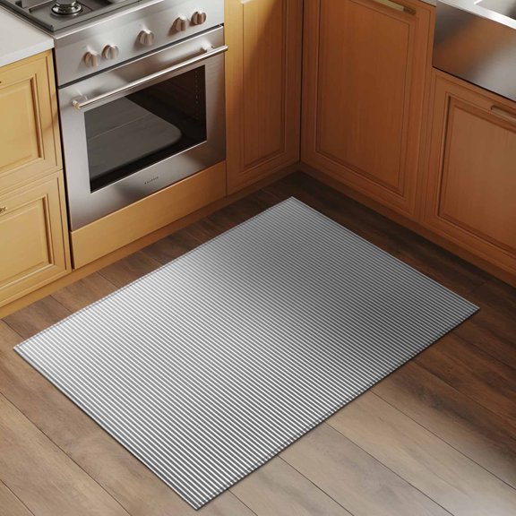 Gray Stripes 2x3 Rug for Entryway Front Door Kitchen Sink Area, Simple Striped Country Style Farmhouse Low Pile Washable Non Slip Rectangle Area Rug