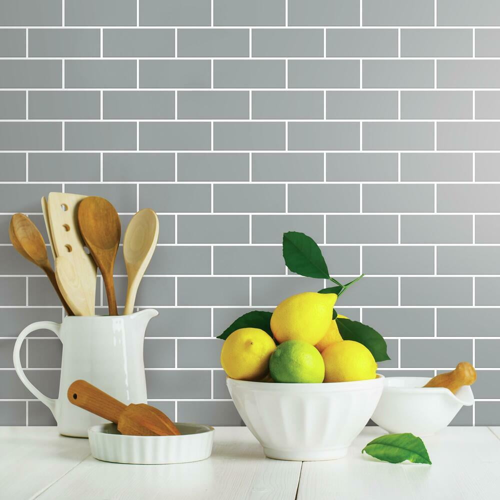 Gray Subway Peel and Stick Backsplash