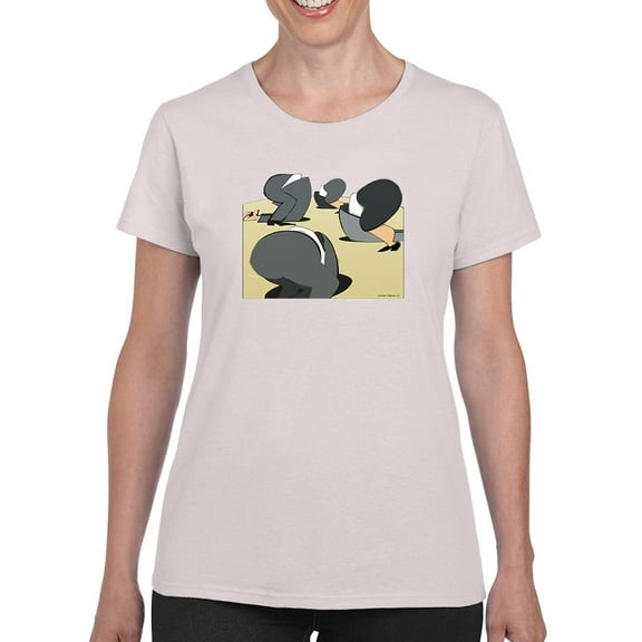 Gray Suit Ostritches T-Shirt Women -Wilfred Hildonen Designs, Female 3X-Large