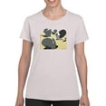 thumbnail image 1 of Gray Suit Ostritches T-Shirt Women -Wilfred Hildonen Designs, Female Small, 1 of 4